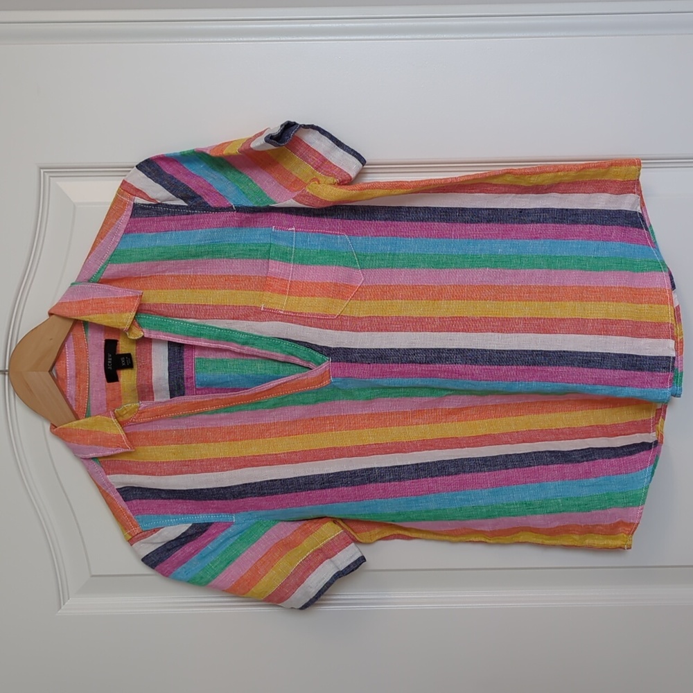 J. Crew Colorful Striped Blouse
